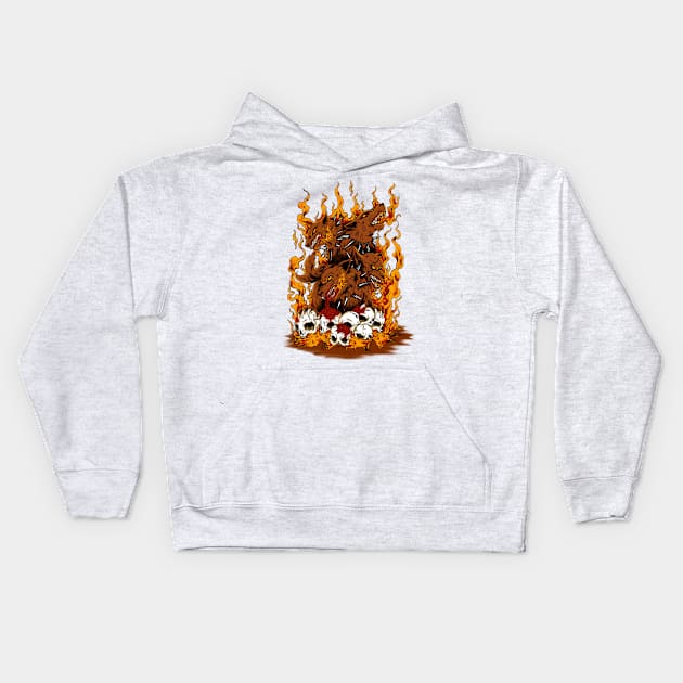 brain burning dog Kids Hoodie by spoilerinc